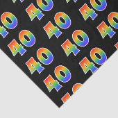 Papier Mousseline Fun Rainbow Spectrum Motif "40" Numéro d'événement (Détail)