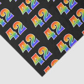Papier Mousseline Fun Rainbow Spectrum Motif "42" Numéro d'événement (Détail)