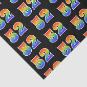 Papier Mousseline Fun Rainbow Spectrum Motif "52" Numéro d'événement (Détail)