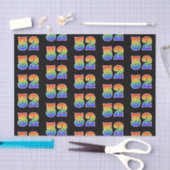 Papier Mousseline Fun Rainbow Spectrum Motif "52" Numéro d'événement (Artisanat)