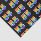 Papier Mousseline Fun Rainbow Spectrum Motif "55" Numéro d'événement (Détail)