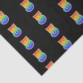 Papier Mousseline Fun Rainbow Spectrum Motif "5" Numéro d'événement (Détail)