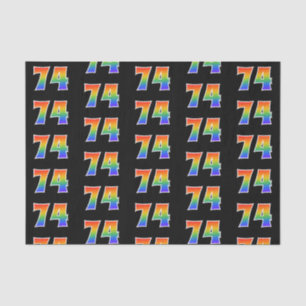 Papier Mousseline Fun Rainbow Spectrum Motif "74" Numéro d'événement