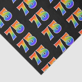 Papier Mousseline Fun Rainbow Spectrum Motif "75" Numéro d'événement (Détail)