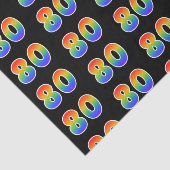Papier Mousseline Fun Rainbow Spectrum Motif "80" Numéro d'événement (Détail)