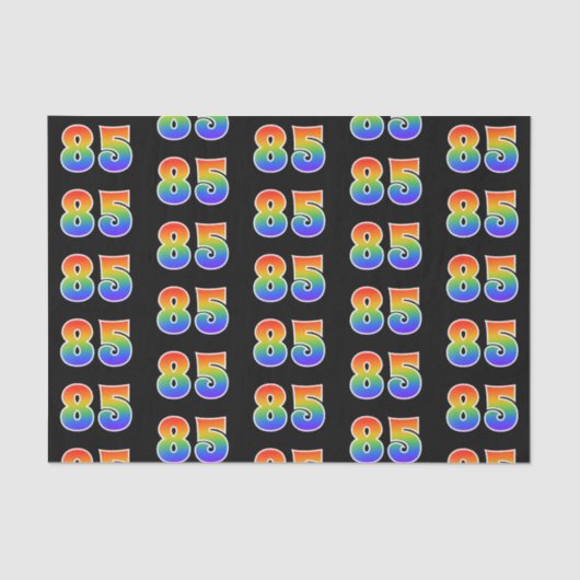 Papier Mousseline Fun Rainbow Spectrum Motif "85" Numéro d'événement (Recto)