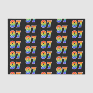 Papier Mousseline Fun Rainbow Spectrum Motif "97" Numéro de l'événem