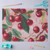 Papier Mousseline Fun Retro 'Cherry Pop' Rose (Artisanat)