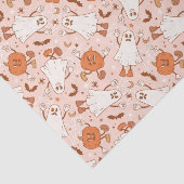 Papier Mousseline Fun Retro Ghost & Jack-O-Lantern Motif (Détail)