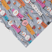 Papier Mousseline Fun Silly Snowmen Boire du cacao chaud (Détail)