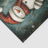 Papier Mousseline Fun Snowman en Red Santa Hat & Boots BA6 Decoupage (Détail)
