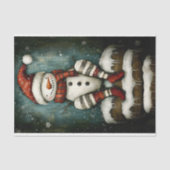 Papier Mousseline Fun Snowman en Red Santa Hat & Boots BA6 Decoupage (Recto)