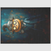 Papier Mousseline Fun Steampunk Halloween Homme Citrouille E9L Décou (Recto)