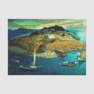 Papier Mousseline Funérailles de l'île par Newell Convers Wyeth
