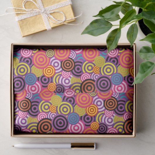 PAPIER MOUSSELINE FUNKY CIRCLES MOTIF (Cadeau)