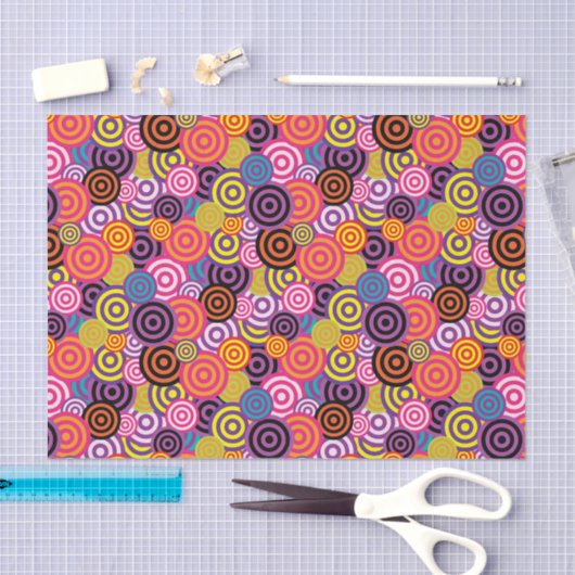 PAPIER MOUSSELINE FUNKY CIRCLES MOTIF (Artisanat)