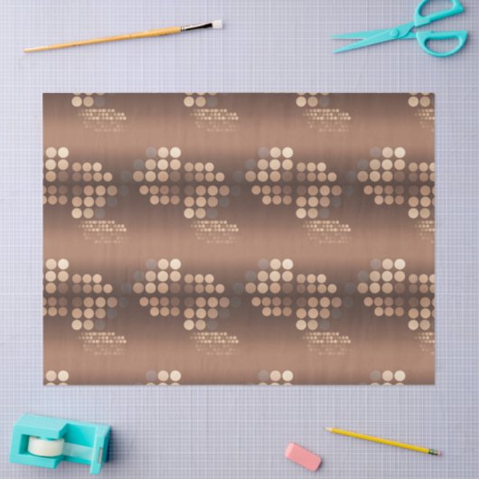 Papier Mousseline Funky Mocha Latte Bokeh Dots (Artisanat)