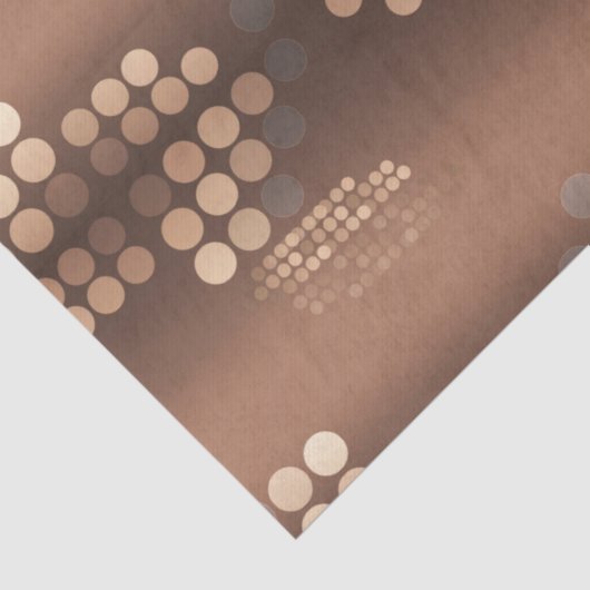 Papier Mousseline Funky Mocha Latte Bokeh Dots (Détail)