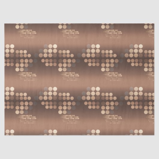 Papier Mousseline Funky Mocha Latte Bokeh Dots (Recto)