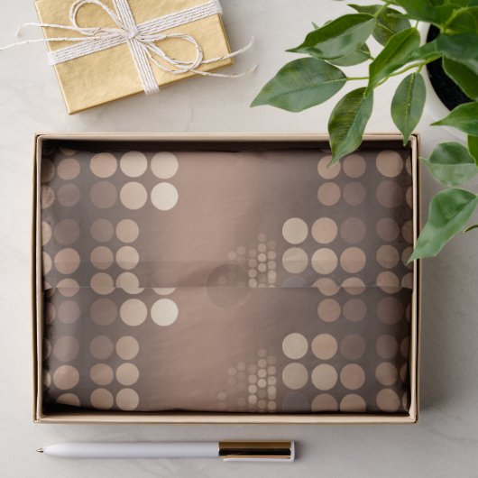 Papier Mousseline Funky Mocha Latte Bokeh Points (Cadeau)