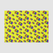 Papier Mousseline Funky Neon Rainbow Block Motif (Recto)