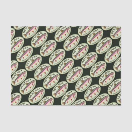 Papier Mousseline Funky Rainbow Trout Bum Fishing (Recto)