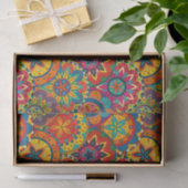 Papier Mousseline Funky Retro couleur Motif Mandala (Cadeau)