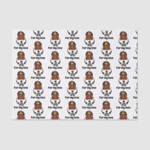 Papier Mousseline Funky Tortoise Chilling Monogramme