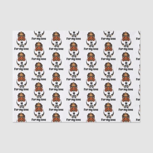 Papier Mousseline Funky Tortoise Chilling Monogramme (Recto)