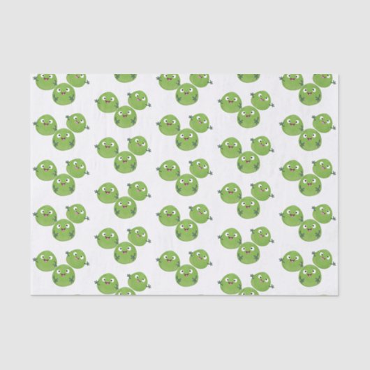 Papier Mousseline Funny Brussels sprouts légumes caricature (Recto)