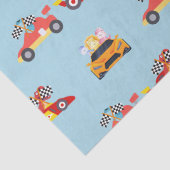 Papier Mousseline Funny Dinosaur voiture de course garçon anniversai (Détail)