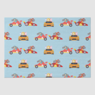 Papier Mousseline Funny Dinosaur voiture de course garçon anniversai