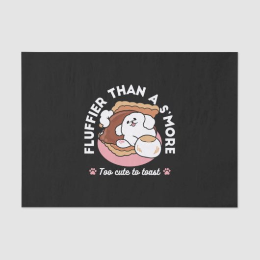 Papier Mousseline Funny Dog and S’more Design – Kawaii Pet Lover Pun (Recto)