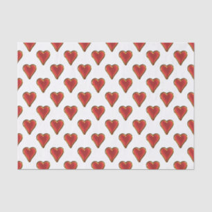 Papier Mousseline Funny Heart Motif or rouge + votre arrière - plan