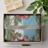 PAPIER MOUSSELINE FUNNY RED CHRISTMAS ELVES, HOLLYBERRIES, MISTLETOE (Cadeau)