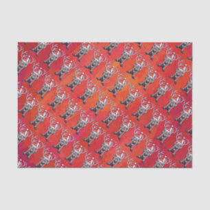 Papier Mousseline Funny Reindeer Motif sur rouge