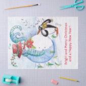 Papier Mousseline FUNNY SNOWMAN AND PENGUIN's WINTER SERENADE (Artisanat)