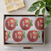 Papier Mousseline Funny Tomato Motif - Cartoon Vegetable Art (Cadeau)