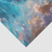 Papier Mousseline Futuristic Icy Blue Mermaid decoupage Paper  (Détail)