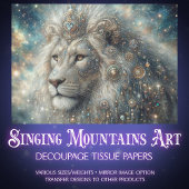 Papier Mousseline Galactic Lion Portrait Decoupage