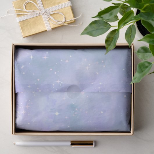 Papier Mousseline Galaxie Bleue Lumière Design 1 (Cadeau)