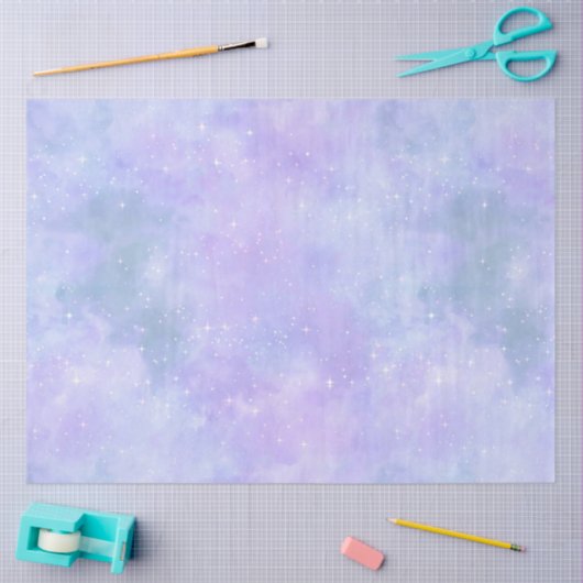 Papier Mousseline Galaxie Bleue Lumière Design 1 (Artisanat)