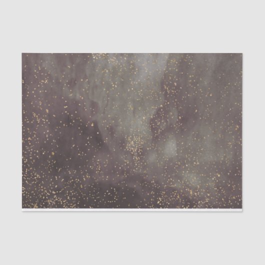 Papier Mousseline Galaxie gris prune d'étoiles parchemin (Recto)