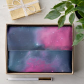 Papier Mousseline Galaxie rose & bleu Nebula & étoiles Abstrait (Cadeau)