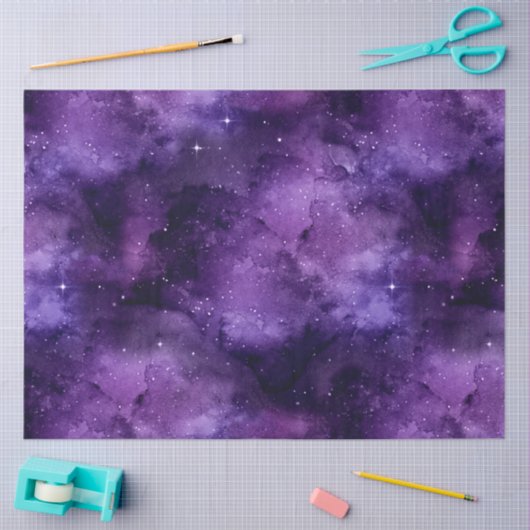 Papier Mousseline Galaxie violette série Design 5 (Artisanat)