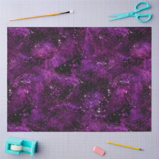 Papier Mousseline Galaxie violette série Design 6 (Artisanat)