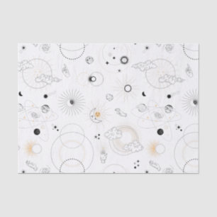 Papier Mousseline Galaxies de lune de soleil rétro orbites cercles d