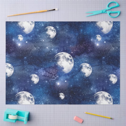 Papier Mousseline Galaxy Moon Series Design 8 (Artisanat)