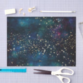 Papier Mousseline Galaxy Star Space Night Bleu et violet (Artisanat)