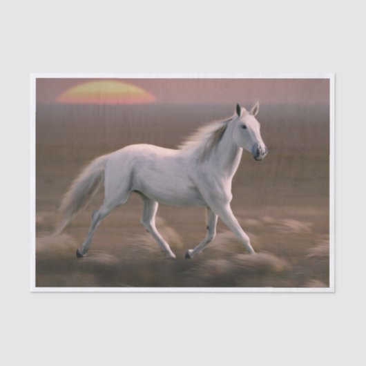 Papier Mousseline Galloping White Horse (Recto)